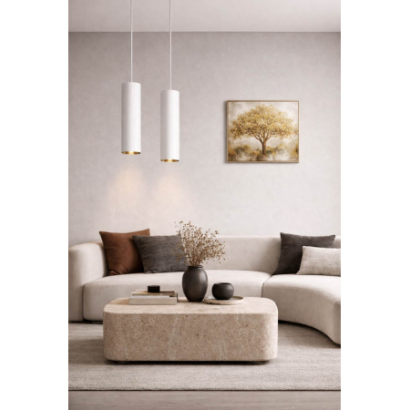 Λευκο - χρυσό κρεμαστο φωτιστικό